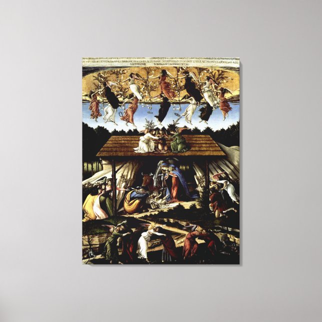 Toile Nativité mystique : Peinture à l'huile de Botticel (Recto)
