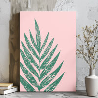 Nature botanique Illustration tropicale rose vert