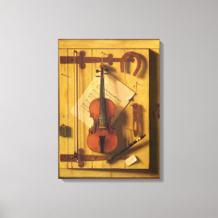 Toile Nature morte au violon et partitions de William Ha