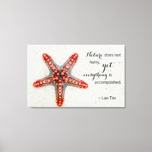 Toile Nature Print Starfish avec Lao Tzu Citation