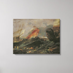 Toile Naufrage sur un rivage rocheux, c.1645-50