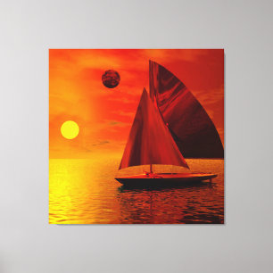 Toile  Navigation au coucher du soleil 