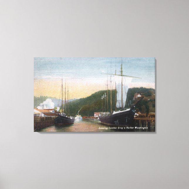 Toile Navires Chargement du bois (Recto)