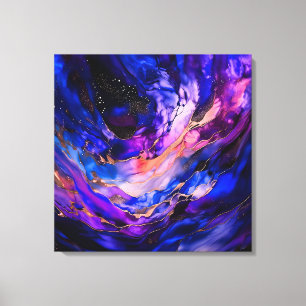 Toile Nebula de l'espace violet dans l'encre d'alcool