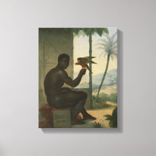 Toile Nègre brésilien avec l'oiseau tropical