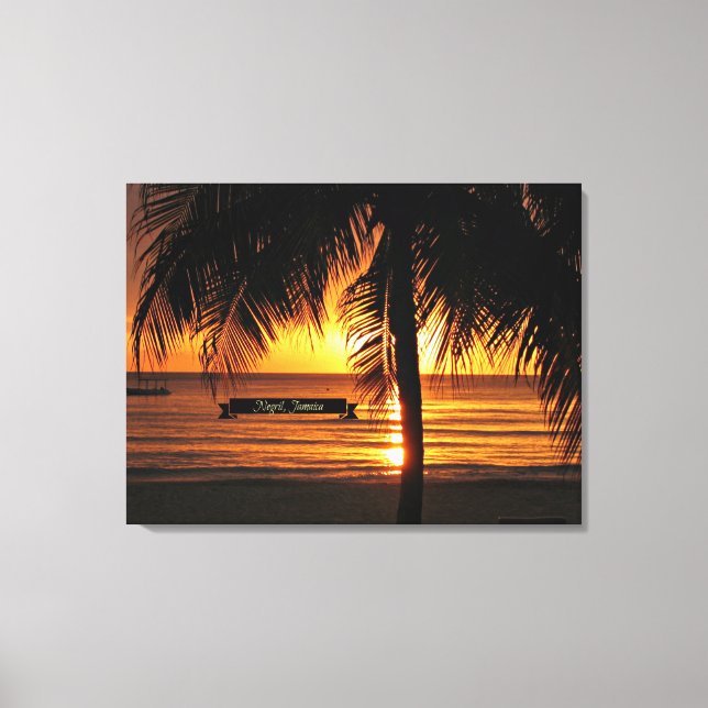 Toile Negril, Jamaïque beau coucher de soleil (Recto)
