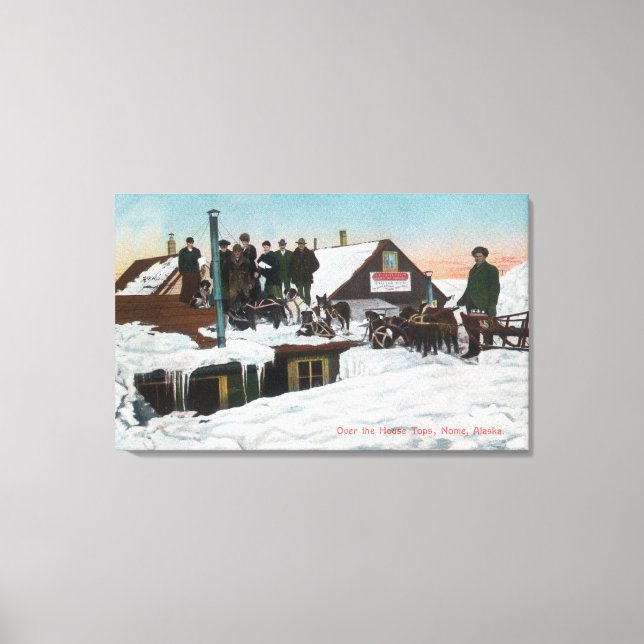 Toile Neige au-dessus de la maison TopsNome, AK (Recto)
