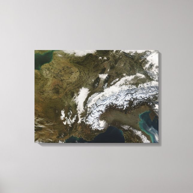 Toile Neige, brouillard et nuages bas en Europe occident (Recto)