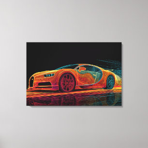 Toile Neon Velocity Art automobile (30" x 20")