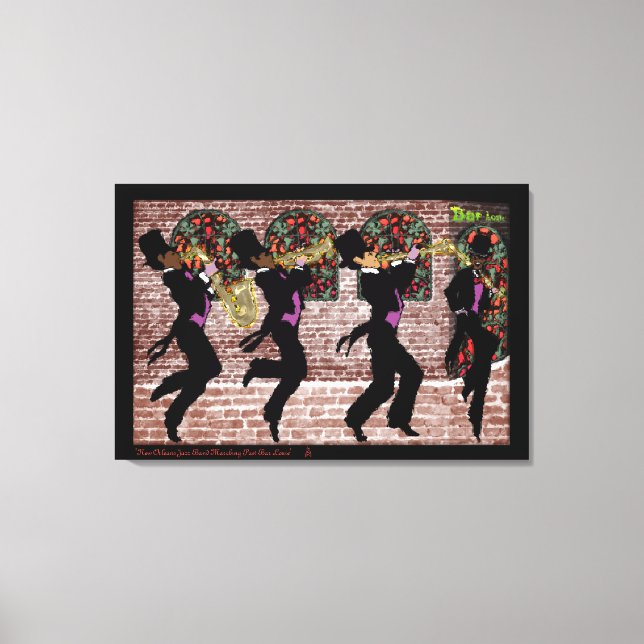 Toile New Orleans Jazz Band Marcher Ancien Bar Louie (Recto)