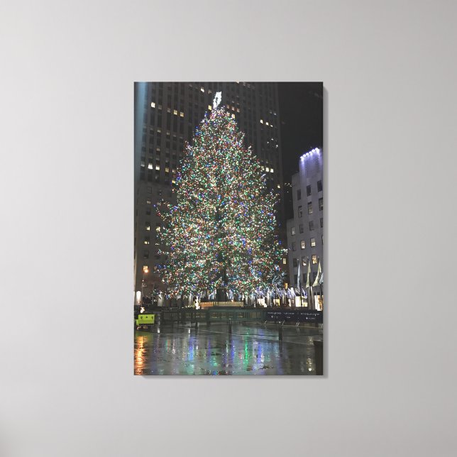Toile New York Christmas Rockefeller Center Tree NYC (Recto)