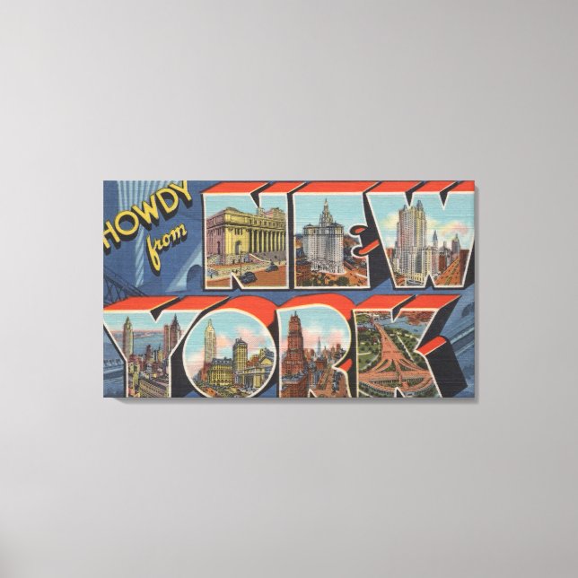 Toile New York, New York - Grandes Lettres Scènes 2 (Recto)
