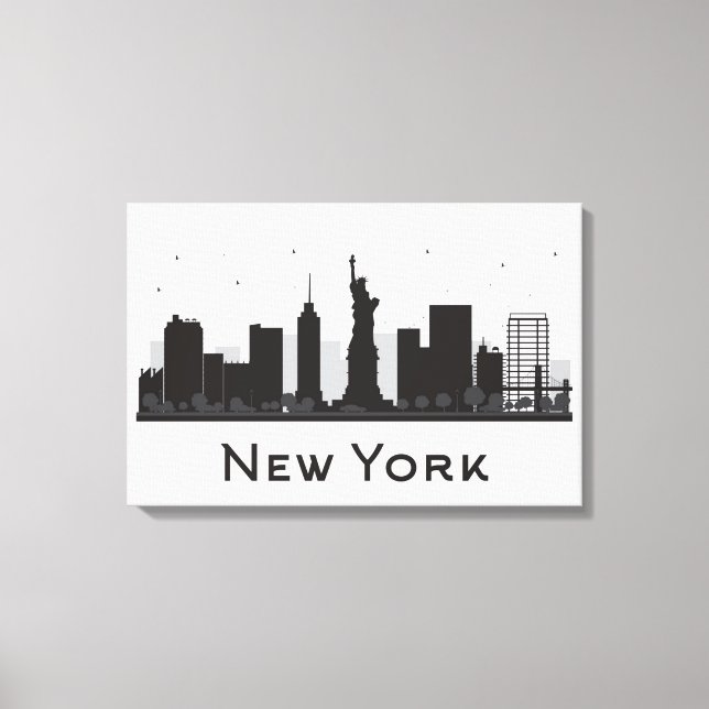 Toile New York | Skyline noir et blanc (Recto)