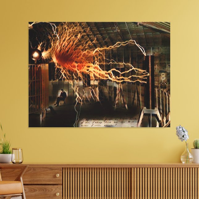 Toile Nikola Tesla Homme de Mystère Couleur Redux (Insitu(Salon))