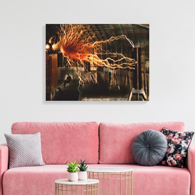 Toile Nikola Tesla Homme de Mystère Couleur Redux (Insitu(Salon))
