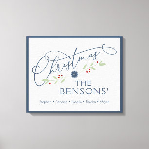 Toile "Noël à" Nom de famille Holiday SVG