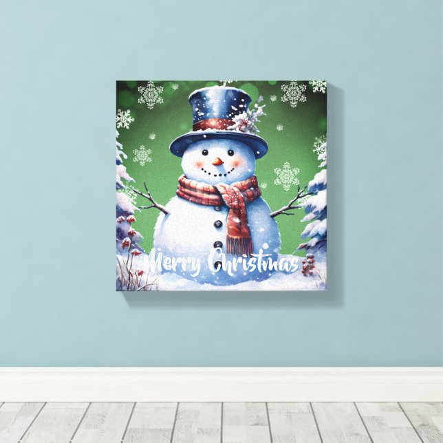 Toile Noël de la forêt d'hiver | Green (Insitu (Plancher de Bois))