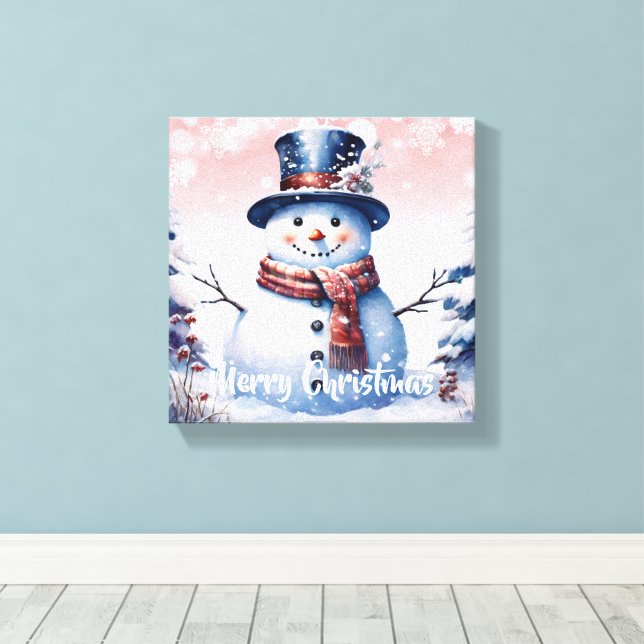 Toile Noël de la forêt d'hiver | Rose (Insitu (Plancher de Bois))