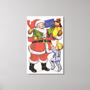 Toile Noël de père, carte de Noël victorienne