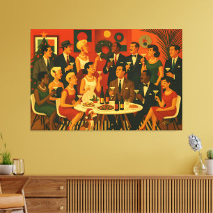 Toile Noël des Intellectuels Martini Moderne du Milieu d