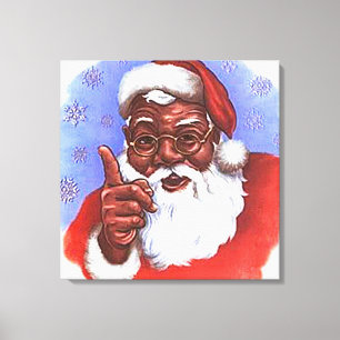 Toile Noël du Père Noël noir afro-américain