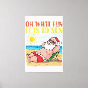 Toile Noël En juillet Funny Père Noël à Hawaii Vaca