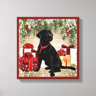 TOILE NOËL LABRADOR NOIR