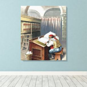 Toile Noël vintage, Saint Nicolas méchant ou gentil