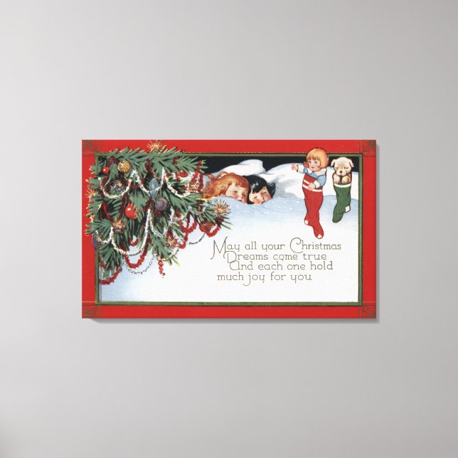 Toile NoëlEnfants dormeurs et un poème (Recto)