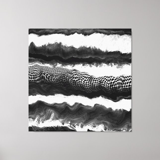 Toile Noir et blanc Abstrait Illusion Art moderne (Recto)