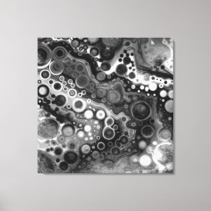 Toile Noir et blanc Fluid Art moderne Abstrait