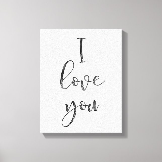Toile Noir et blanc Je t'aime (Recto)