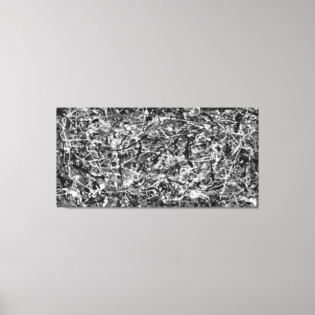 Toile NOIR ET BLANC X - Peinture d'action -Abstrait- (Recto)
