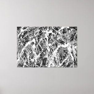 Toile NOIR ET BLANC XXIII - Peinture d'action -Abstrait-
