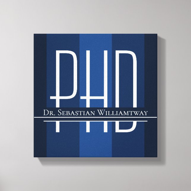 Toile Nom Blue Graduation PhD (Recto)