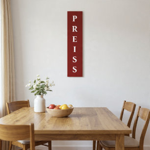 Toile Nom de famille Bourgogne/Blanc Prénom/Nom de famil