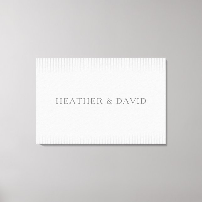 Toile Nom de famille élégant Monogramme & Gris mince ray (Recto)