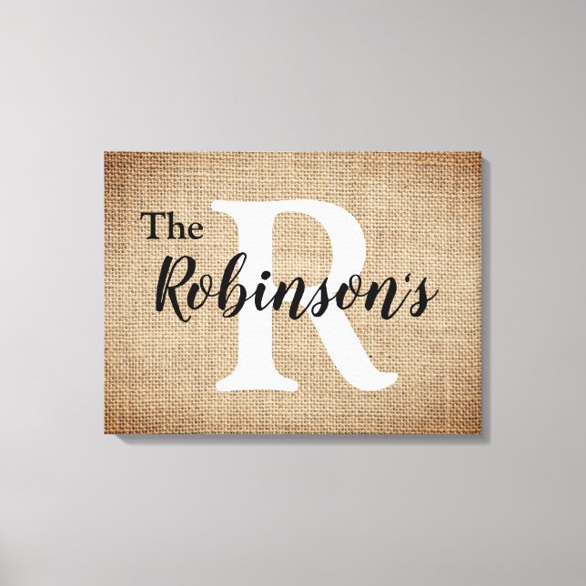 Toile Nom De Famille Et Première Image Rustique De Burla (Recto)