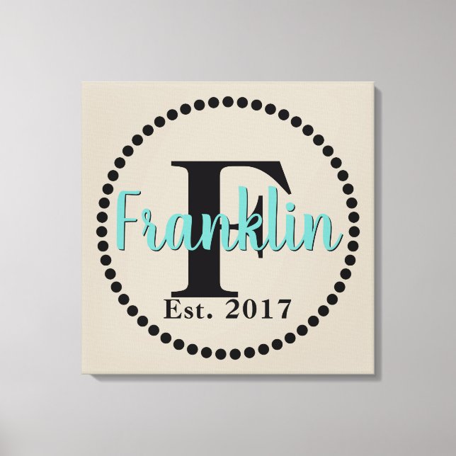 Toile Nom de famille Monogramme (Recto)