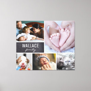 Toile Nom de famille personnalisé, grande famille