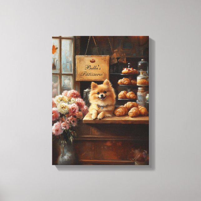Toile Nom du chien personnalisé Boulangerie française Ch (Recto)