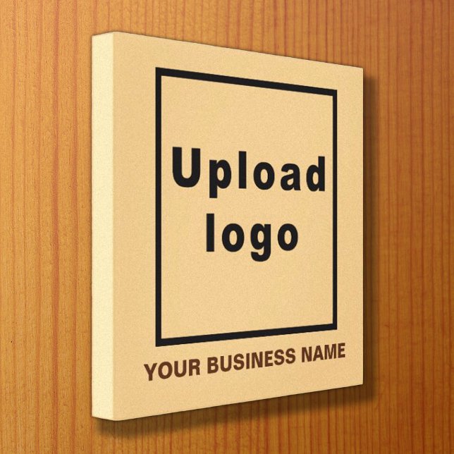 Toile Nom et logo de l'entreprise sur Carré Brown léger (Créateur téléchargé)