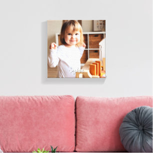 Toile Nom photo et script de votre enfant