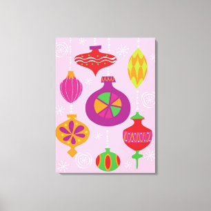 Toile Nombreuses décorations de Noël illustrées en diffé