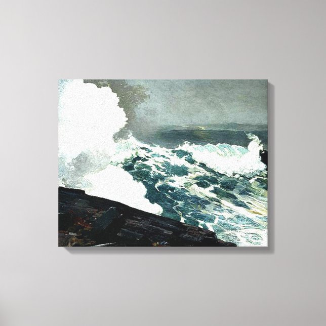 Toile Noreaster - Winslow Homer célèbre peinture (Recto)