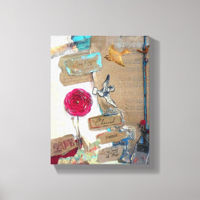 Toile Notes d'amour multimédia mixtes (Recto)