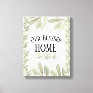 Toile Notre Bienheureux Accueil Vert Sage Feuille Citati