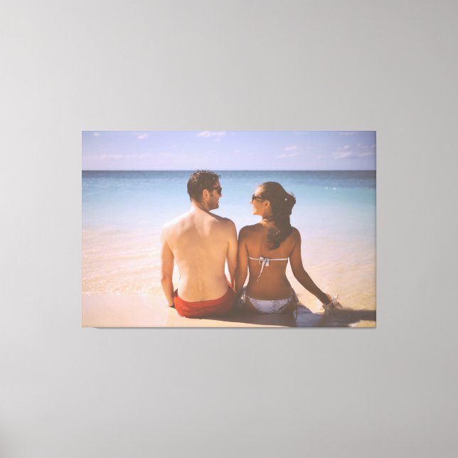 Toile Notre premier Noël engagé 2024 Mariage Ornament (Recto)