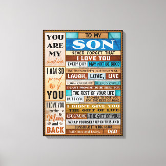 Toile N'Oublie Jamais Je T'Aime - Papa À Fils
