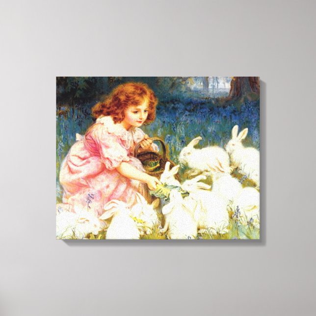 Toile Nourrir les lapins (Recto)